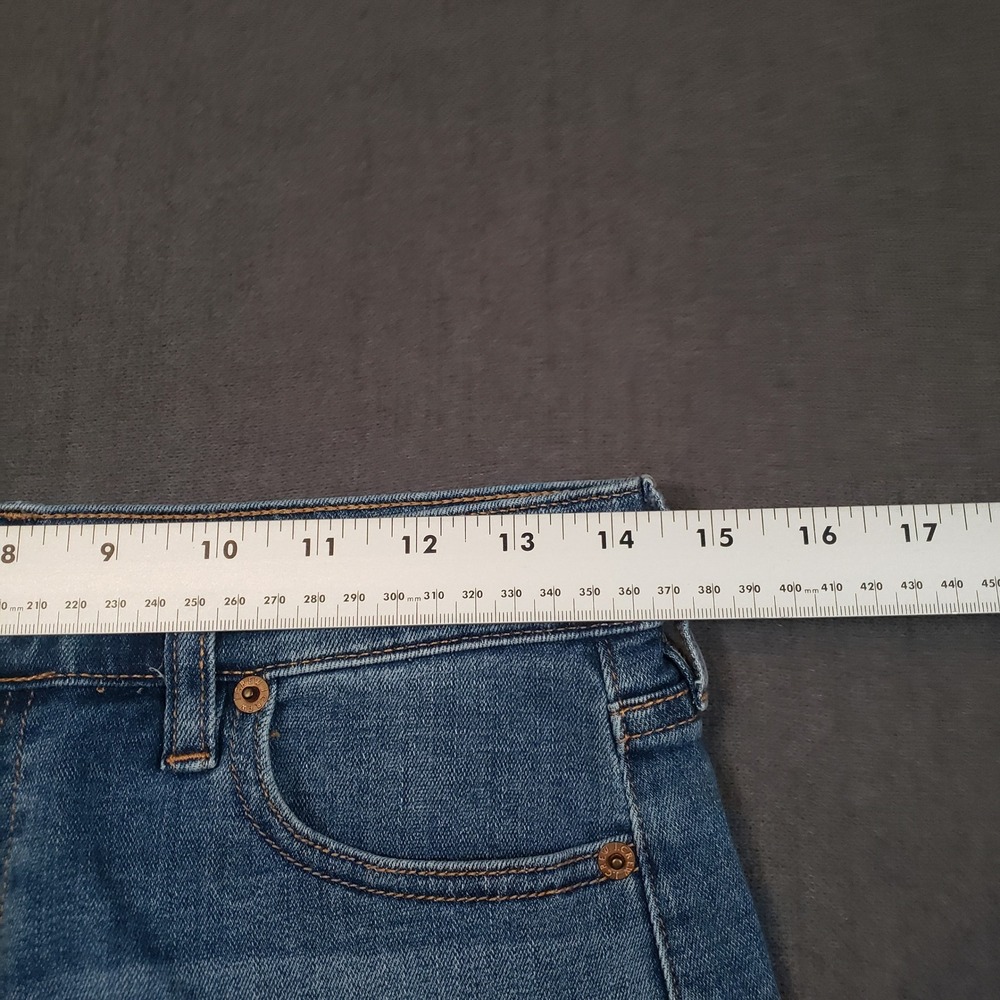 J.Crew Denim Mini Skirt Womens 6 Blue Raw Hem Asymmetrical Seam H4917 - Picture 6 of 7